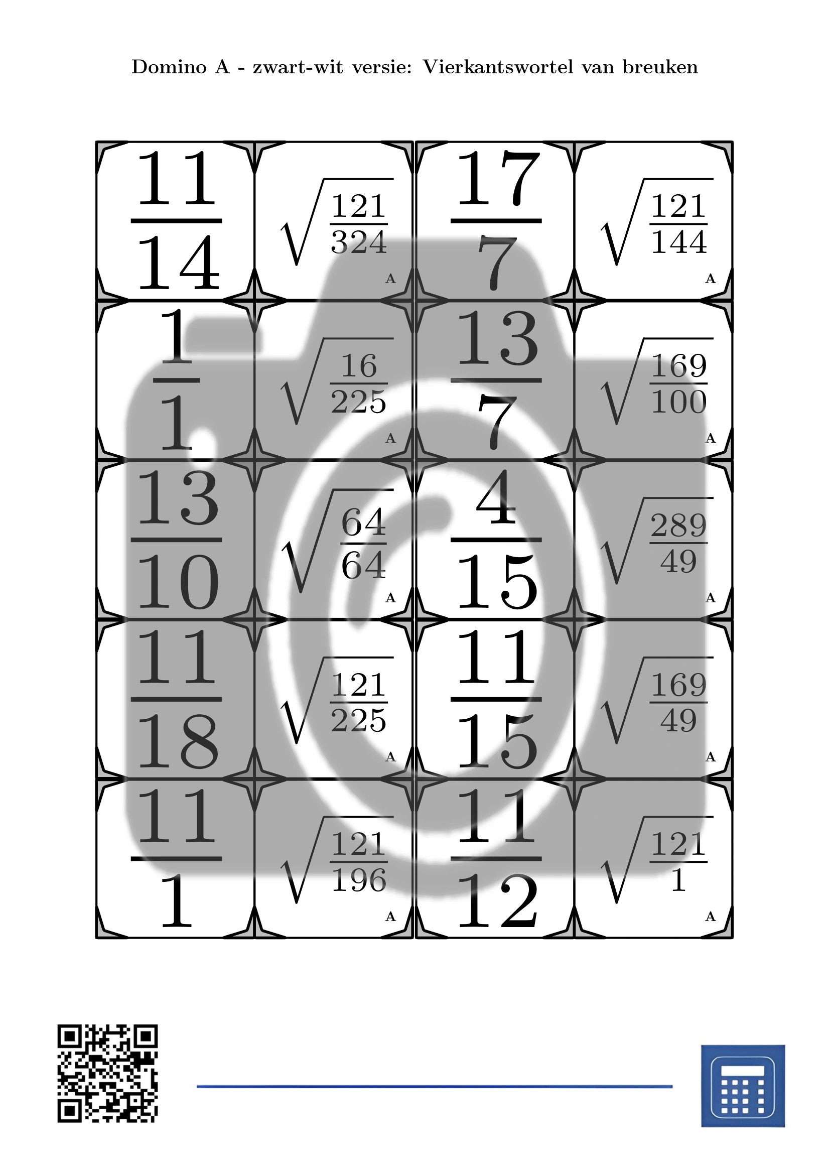 Domino: Vierkantswortel van breuken - Afbeelding 3