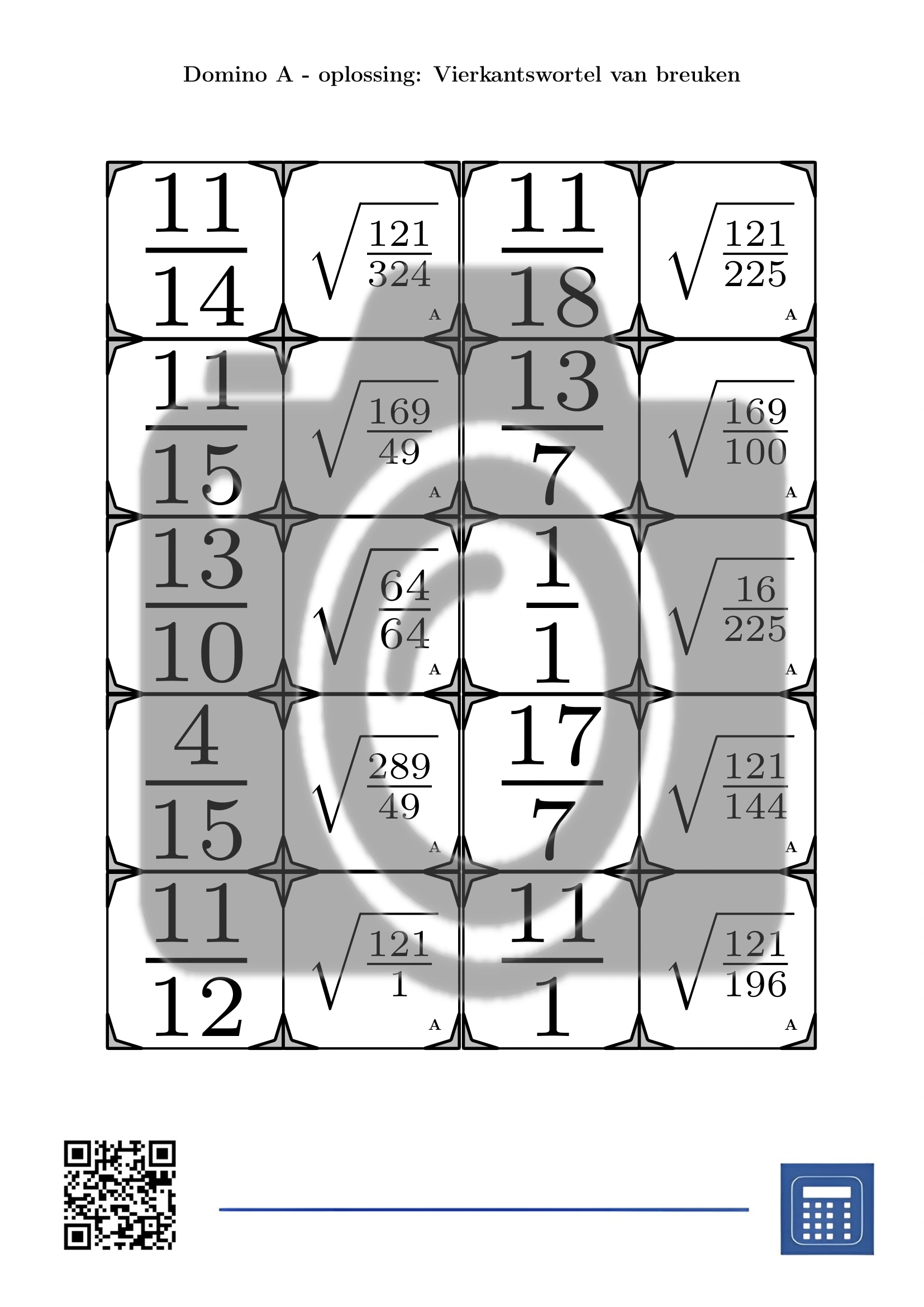 Domino: Vierkantswortel van breuken - Afbeelding 4