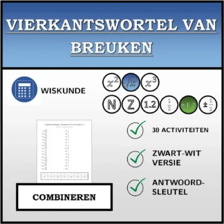 Combineeroefening: Vierkantswortel van breuken