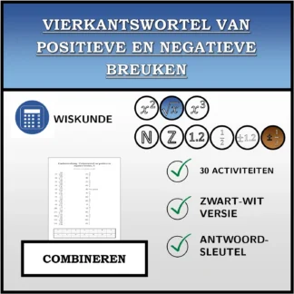 Combineeroefening: Vierkantswortel van positieve en negatieve breuken