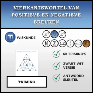 Trimino: Vierkantswortel van positieve en negatieve breuken