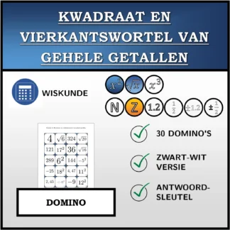 Domino: Kwadraat en vierkantswortel van gehele getallen