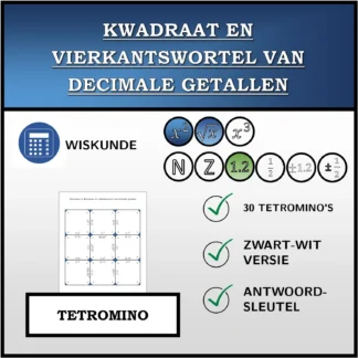 Tetromino: Kwadraat en vierkantswortel van decimale getallen